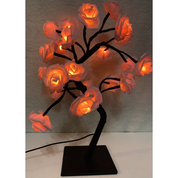 The Unbranded Brand Other - Pink Rose Flower Lamp USB Powered Light Up LED Tree Room Decoration Home Decor